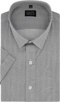 GENTS | Overhemd Heren Korte Mouw print rondje witgrijs Maat XXL 45/46