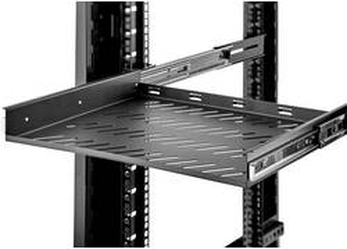 Renkforce RF-3432148 19 inch Apparaatbodem voor patchkast 1 HE Uittrekbaar Geschikt voor kastdiepte: vanaf 400 mm Zwart