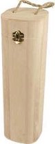 Houten wijndoos met lus, h: 34 cm, afm 10x10 cm, Keizerin boom, 1stuk, binnenmaat 32,6x8,9 cm