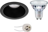 PHILIPS - LED Spot Set - MASTER 927 36D VLE - Primux Minko Pro - GU10 Fitting - DimTone Dimbaar - Inbouw Rond - Mat Zwart - 3.7W - Warm Wit 2200K-2700K - Verdiept - Ø90mm