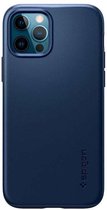 Spigen - iPhone 12 Pro Hoesje - Back Case Thin Fit Blauw