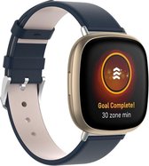 Shop4 - Fitbit Sense Bandje - Kunstleer Blauw