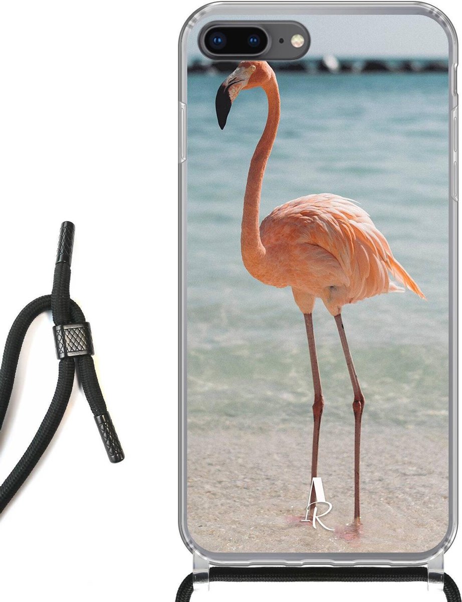 iPhone 7 Plus hoesje met koord - Flamingo