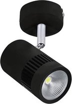 LED Opbouwspot - Plafondspot - 8W Rond - Draaibaar - Natuurlijk Wit 4200K - Mat Zwart Aluminium