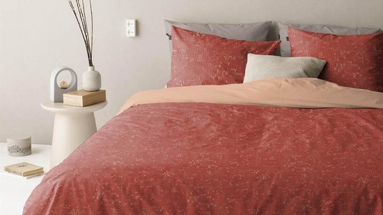 Damai - Dekbedovertrekset - Bio Katoen - 140x200/220 cm - Rood + 1 kussensloop 60x70 van Damai — afbeelding 3