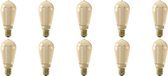 CALEX - LED Lamp 10 Pack - Rustiek - Filament ST64 - E27 Fitting - Dimbaar - 3W - Warm Wit 1800K - Amber