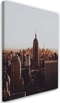 Schilderij New York Empire State Building, 2 maten, bruin/grijs, Premium print