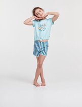 Woody pyjama meisjes/dames - lichtblauw - zeemeeuw - 211-1-BST-S/807 - maat 98