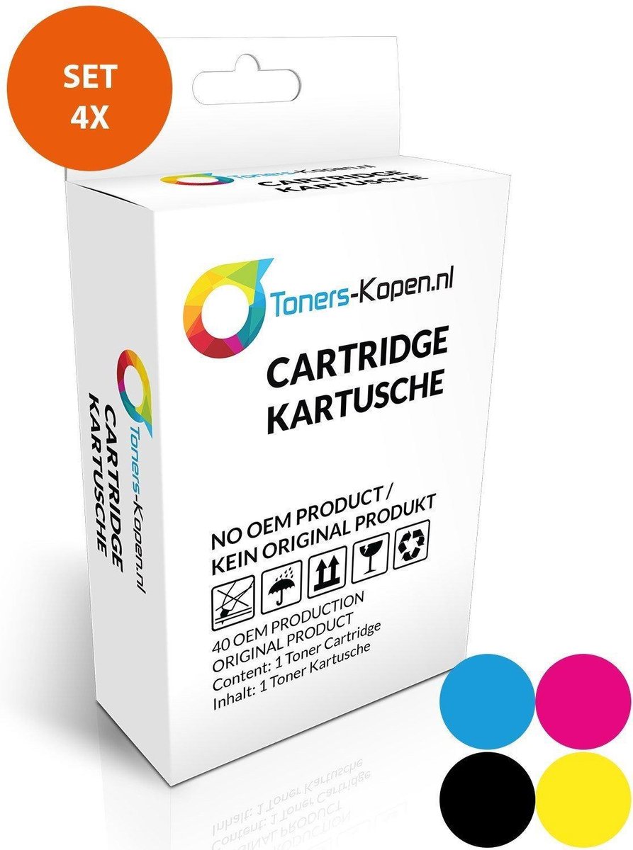 Epson 405XL - Inktcartridge Multipack 4-delig - 1x Zwart, 1x Cyaan, 1x Magenta, 1x Geel - Huismerk Compatible - Geschikt voor Epson WorkForce Pro WF3820DWF Epson WorkForce Pro WF3825DWF Epson WorkForce Pro WF4820DWF Epson WorkForce Pro WF4825DWF