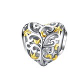 Hart tree of life goud bead | levensboom bedel | Zilverana | geschikt voor Biagi , Pandora , Trollbeads armband | 925 zilver