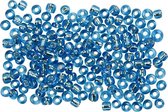 Rocailles, d 3 mm, afm 8/0 , gatgrootte 0,6-1,0 mm, helder turquoise, 25 gr/ 1 doos