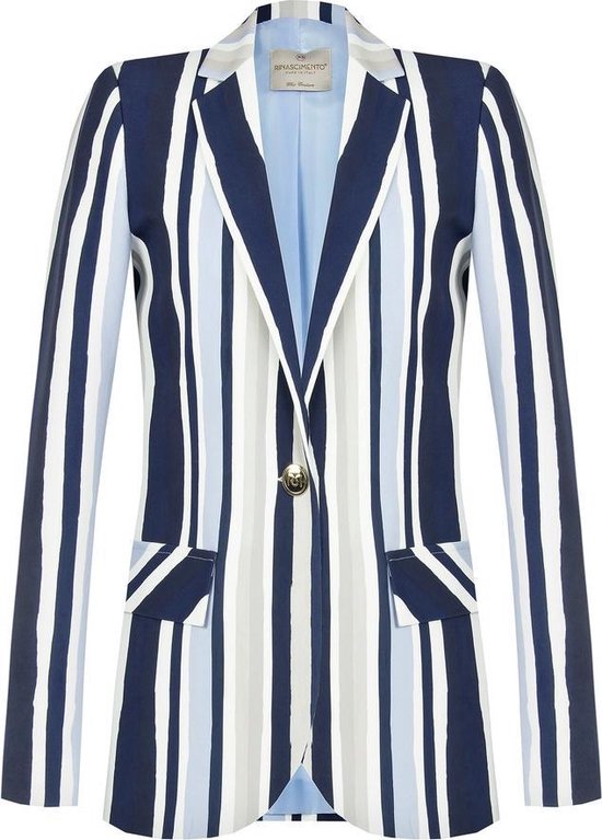Dames blazer - Blauw / Wit / Zandkleurig - CFC0103211003 Stripe -  Rinascimento | bol.com