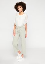 LOLALIZA Cropped wijde broek - Khaki - Maat 38