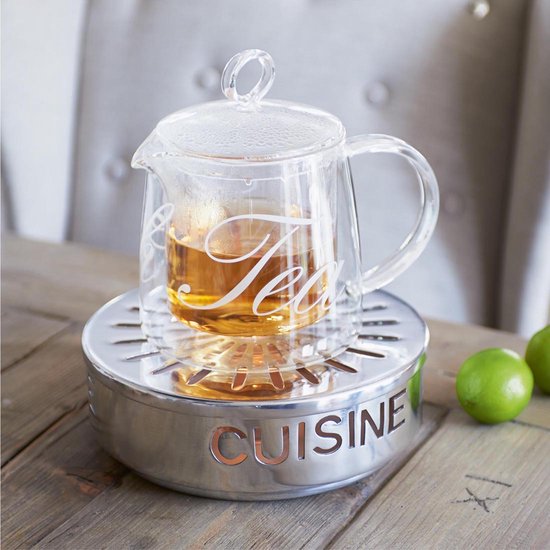 riviera&bar - Teapot with adjustable temperature JAÏPUR ZEN – tempered glass and stainless steel – ideal for infusions, green tea, black, Oolong – 1.2 l, 22 x 25.5 x 21 cm riviera&bar - Teapot with adjustable temperature JAÏPUR ZEN – tempered glass and stainless steel – ideal for infusions, green tea, black, Oolong – 1.2 l, 22 x 25.5 x 21 cm