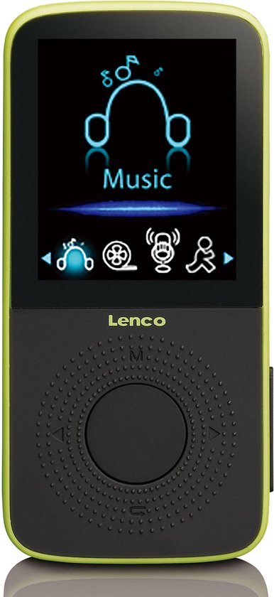 Lenco PODO-153LM - MP3-Speler stappenteller, oordopjes, sportband -Lime