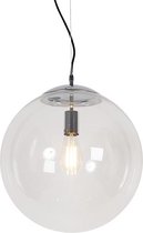 QAZQA ball - Moderne Hanglamp - 1 lichts - H 1400 mm - Chroom - Woonkamer | Slaapkamer | Keuken