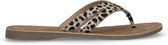 Manfield - Dames - Beige slippers met cheetahprint - Maat 36