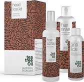 Australian Bodycare Hoofdluis behandelingsset met Tea Tree & dimeticon - 3 Producten met Tea Tree Olie tegen Hoofdluis & Neten - Anti-hoofdluis Behandeling in 15 minuten, Hoofdluis Preventie Spray & Shampoo voor het hele gezin
