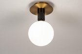 Lumidora Plafondlamp 74269 - G9 - Zwart - Wit - Messing - Glas - ⌀ 14 cm