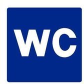 WC bordje - aluminium - blauw 150 x 150 mm