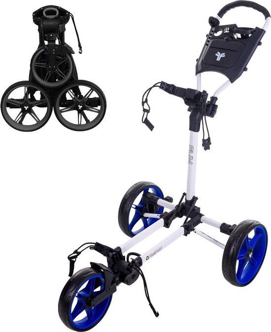 FastFold Slim Golftrolley - Wit Blauw