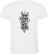 Stay cool and eat an icecream Heren t-shirt | ijs | softijs | zomer | grappig | cadeau | Wit