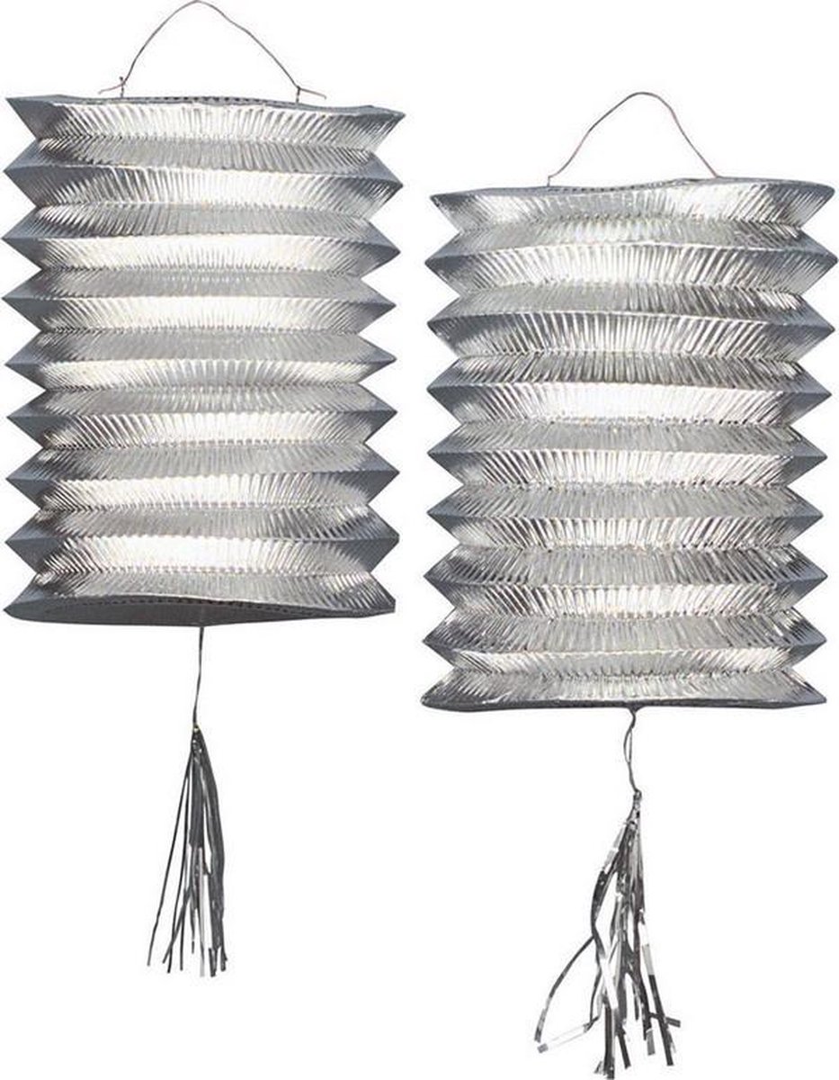 Afbeelding van product WIDMANN - Set zilverkleurige lantaarns - Decoratie > Animatie- en knutselproducten