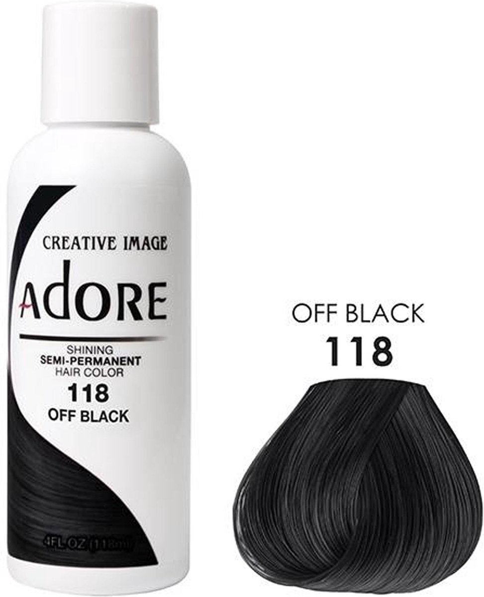 Adore Shining Semi Permanent Hair Color Off Black-118 Haarverf
