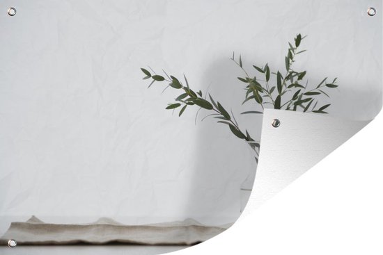 Tableau Mural Toile Feuilles D'eucalyptus Dans Un Vase - Déco Minimaliste 60x90 Cm - Sans Cadre