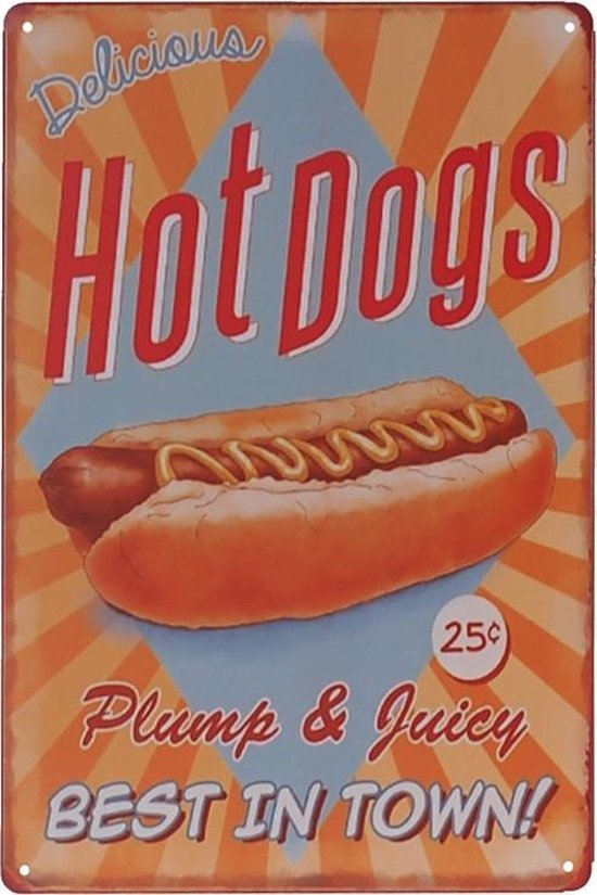 Assiette en métal - Hot Dogs Best In Town | bol
