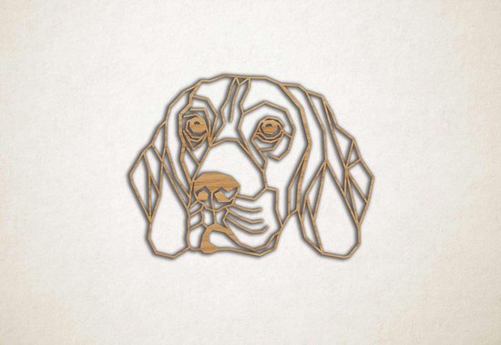 Line Art - Hond - Beagle - M - 60x82cm - Eiken - geometrische wanddecoratie
