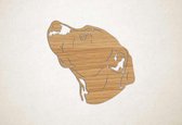 Wanddecoratie - Hond - Pitbull 4 - S - 45x47cm - Eiken - muurdecoratie - Line Art