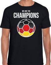 Duitsland EK/ WK supporter t-shirt - we are the champions met Duitse voetbal - zwart - heren - kleding / shirt L