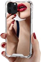 iPhone 11 Pro Anti Shock Hoesje met Spiegel Extra Dun - Apple iPhone 11 Pro Hoes Cover Case Mirror - Zilver