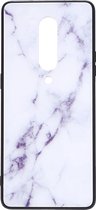 Shop4 - OnePlus 7 Pro Hoesje - Harde Back Case Marmer Wit