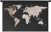 Wandkleed WereldkaartenKerst illustraties - Wereldkaart met bruine en roze kleuren en een structuurpatroon Wandkleed katoen 90x60 cm - Wandtapijt met foto