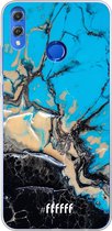 Honor 8X Hoesje Transparant TPU Case - Blue meets Dark Marble #ffffff