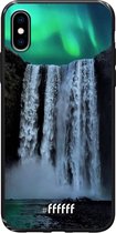 iPhone Xs Hoesje TPU Case - Waterfall Polar Lights #ffffff