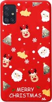 ADEL Siliconen Back Cover Softcase Hoesje voor Samsung Galaxy A51 - Kerstmis Rood