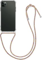 kwmobile telefoonhoesje compatibel met Apple iPhone 11 Pro Max - Hoesje met koord - Back cover in transparant / roze / paars