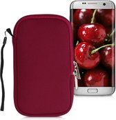 kwmobile Tasje voor smartphones S - 4,5" - Insteekhoesje van neopreen in rood - Maat: 14,4 x 8,3 cm