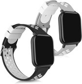 kwmobile 2x armband voor Huami Amazfit GTS / GTS 2 / GTS 2e / GTS 3 - Bandjes voor fitnesstracker in zwart / wit / grijs / wit