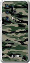 Huawei P40 Pro+ Hoesje Transparant TPU Case - Woodland Camouflage #ffffff