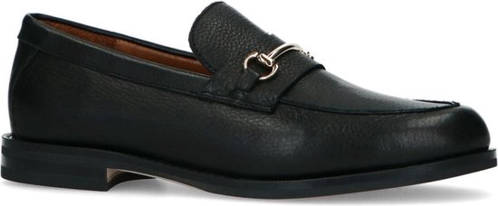 Manfield - Dames - Zwarte leren loafers met goudkleurig detail - Maat 36 |  bol.com