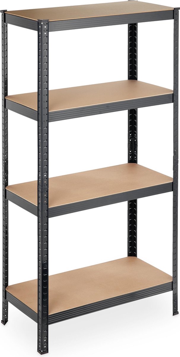 Relaxdays Stellingkast metaal - 280 kg - opbergrek 4 etages - magazijnrek - opbergkast