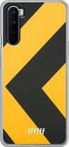 OnePlus Nord Hoesje Transparant TPU Case - Safety Stripes #ffffff