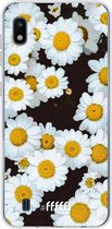 Samsung Galaxy A10 Hoesje Transparant TPU Case - Daisies #ffffff