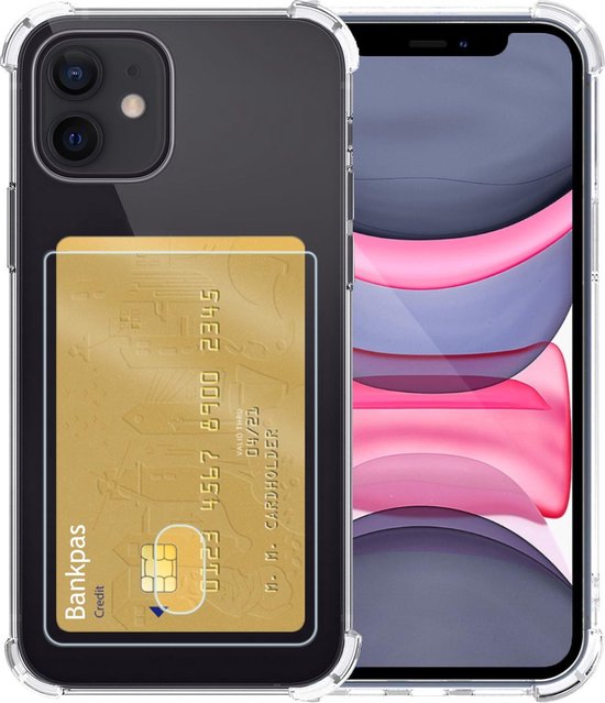 iPhone 11 Hoesje Met Pasjeshouder Card Case Transparant - iPhone 11 Shock  Case... | bol.