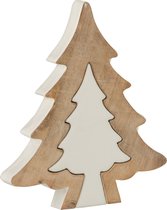 J-Line kerstboom Puzzle Mango - hout - wit - medium