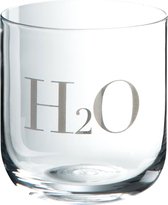 J-Line h2o glas - drinkglas - transparant & zilver - woonaccessoires
